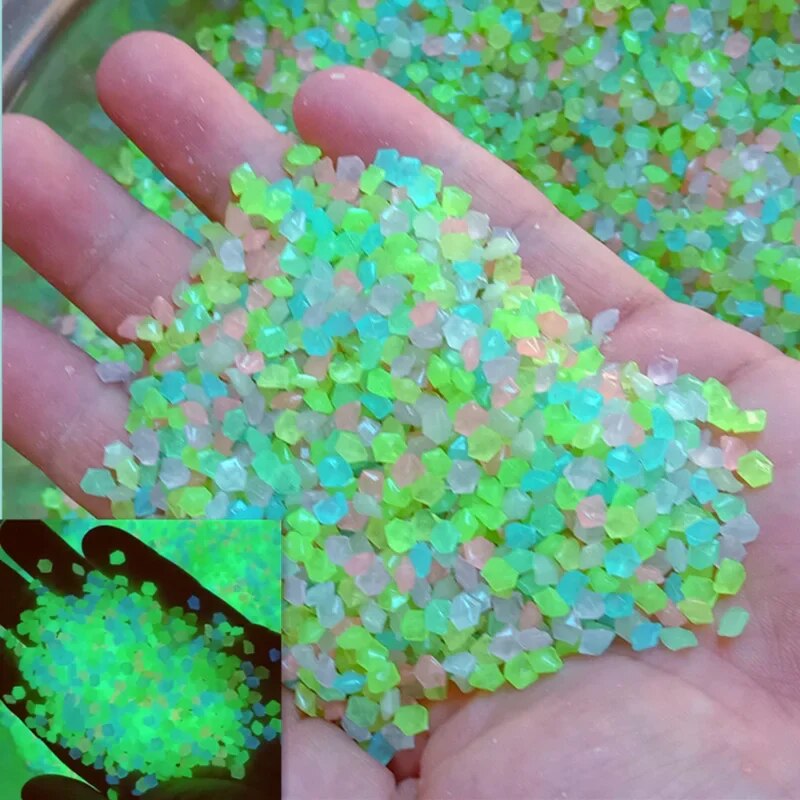 Fish Tank Gravel - 1000pcs 3-5mm Luminous Sand Glow In