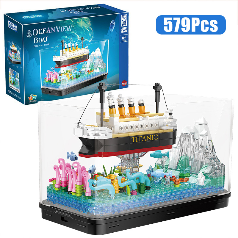 Aquarium Fish Tank - MOC Titanic Cruise Line Pirate Ship