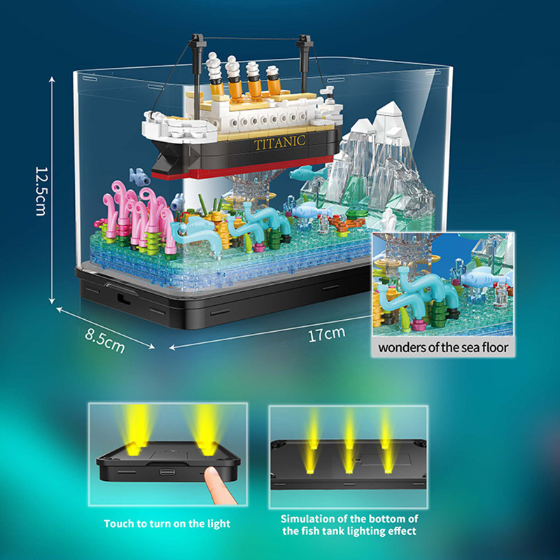 MOC Titanic Cruise Line Pirate - Aquarium Fish Tank ulasan dan harga